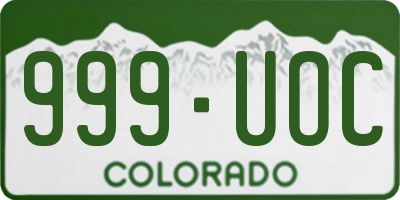 CO license plate 999UOC