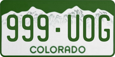 CO license plate 999UOG