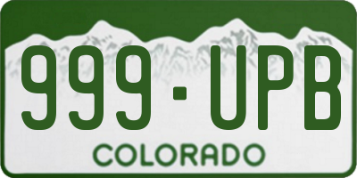 CO license plate 999UPB