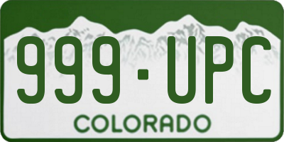CO license plate 999UPC