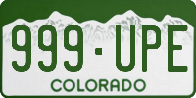 CO license plate 999UPE