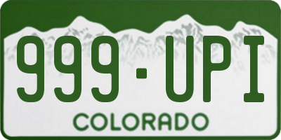 CO license plate 999UPI