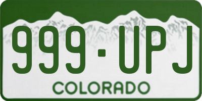 CO license plate 999UPJ