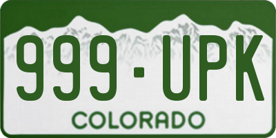 CO license plate 999UPK