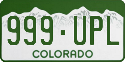 CO license plate 999UPL