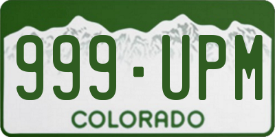 CO license plate 999UPM