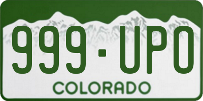 CO license plate 999UPO