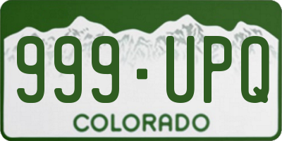 CO license plate 999UPQ