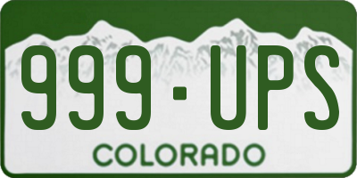 CO license plate 999UPS