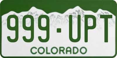 CO license plate 999UPT