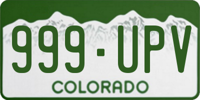 CO license plate 999UPV