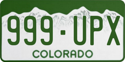 CO license plate 999UPX