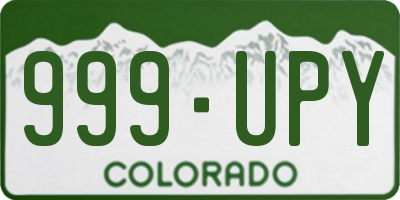 CO license plate 999UPY