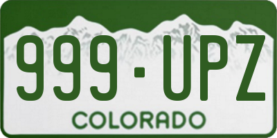 CO license plate 999UPZ