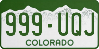 CO license plate 999UQJ