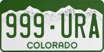 CO license plate 999URA