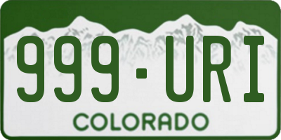 CO license plate 999URI