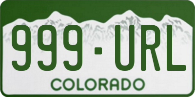 CO license plate 999URL