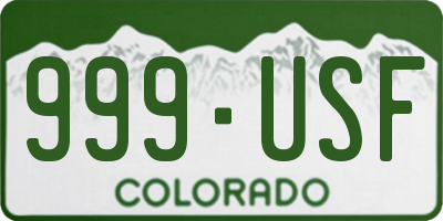 CO license plate 999USF