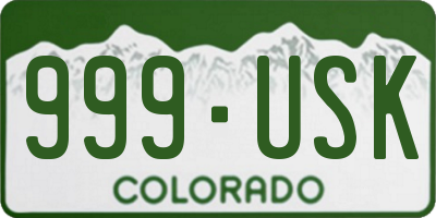 CO license plate 999USK