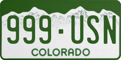 CO license plate 999USN