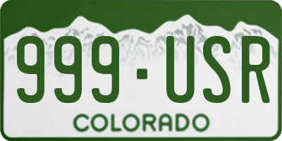 CO license plate 999USR
