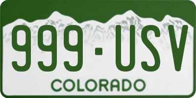 CO license plate 999USV