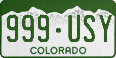 CO license plate 999USY