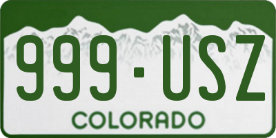 CO license plate 999USZ