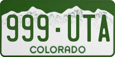 CO license plate 999UTA
