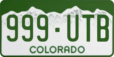 CO license plate 999UTB