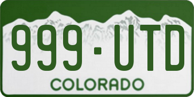 CO license plate 999UTD
