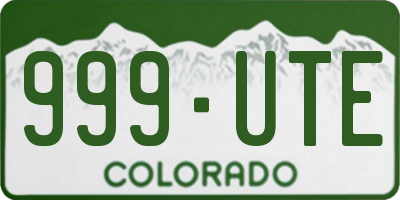 CO license plate 999UTE