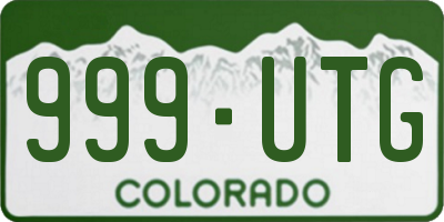 CO license plate 999UTG