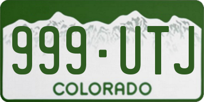 CO license plate 999UTJ
