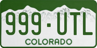 CO license plate 999UTL