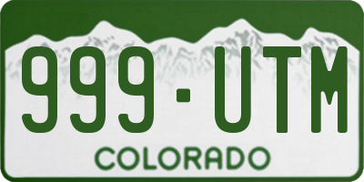 CO license plate 999UTM