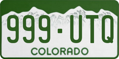 CO license plate 999UTQ