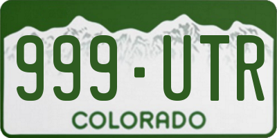 CO license plate 999UTR