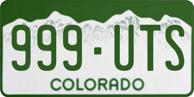 CO license plate 999UTS
