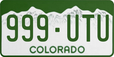 CO license plate 999UTU