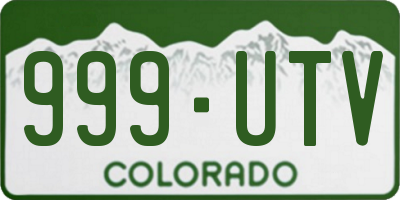 CO license plate 999UTV