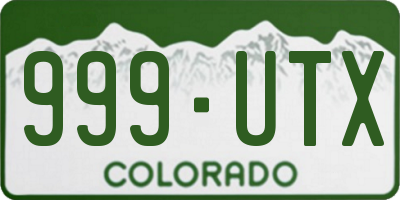 CO license plate 999UTX