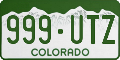 CO license plate 999UTZ