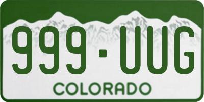 CO license plate 999UUG