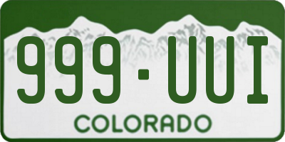 CO license plate 999UUI