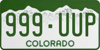 CO license plate 999UUP