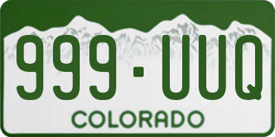 CO license plate 999UUQ