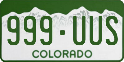CO license plate 999UUS