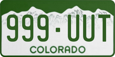 CO license plate 999UUT